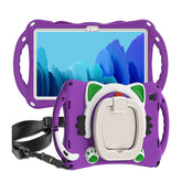 CatB Samsung Tablt Case for Tab A7 10.4  T500/T505/T507/T505N Shockproof Shoulder Strap Handle Stand-Purple