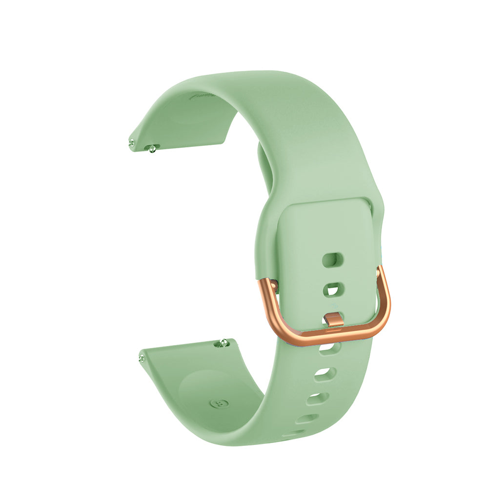 Color Silicone Watch Band Rose Gold Stainless Steel Buckle For Samsung Gear S2 Classic Samsung Galaxy Watch 42mm(Emerald Green)