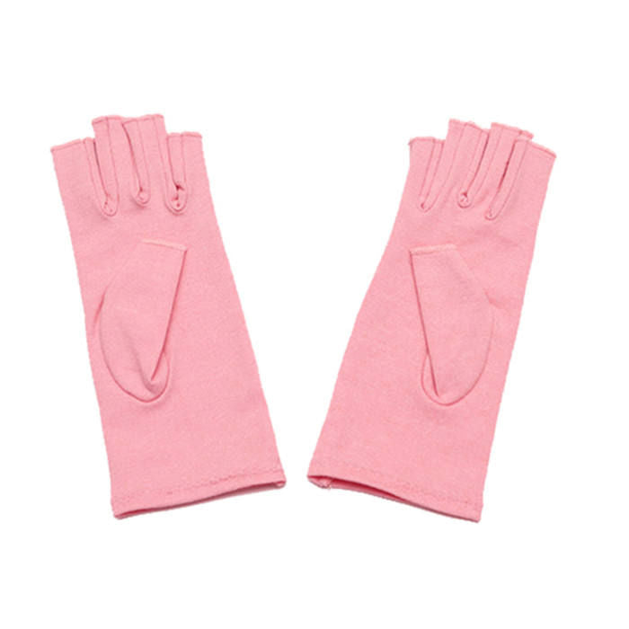 Winter Half Finger Outdoor Sport Driving Riding Cotton Breathable Gloves-Light Pink-LYX-08062-2