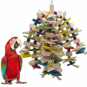 Bird Parrot Blocks Knots Tearing Toy for African Grey Macaws Cockatoos