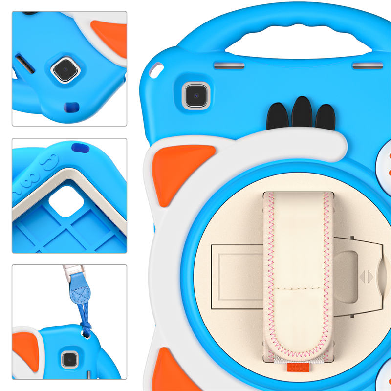 CatA Samsung Tablet for Tab A7 10.4  T500/T505/T507/T505N Built-in Handle Stand With a Strap-Light Blue