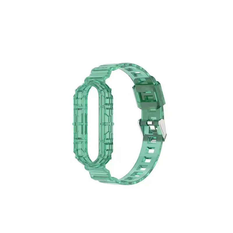 Glacier Bands with Bumper Case Jelly Transparent for Mi 8-Green