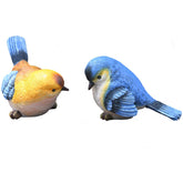 Funny Garden Bird Statue Indoor Outdoor Statues Yard Art Figurines for Patio Lawn House -Blue Orange