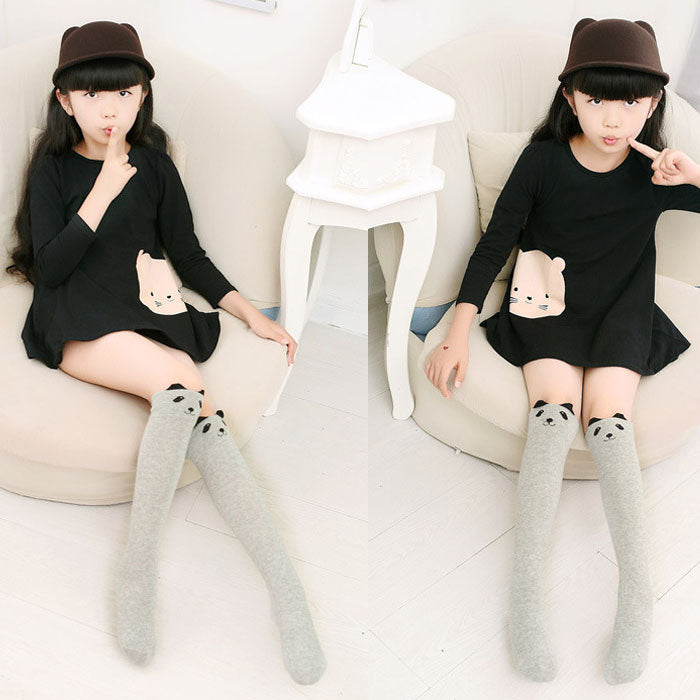 6 Pcs Cartoon Animal Girls Knee High Socks Cotton Mid Calf Long Boot Socks