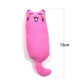 Catnip Filled Cartoon Mice Cat Teething Chew Bite-Resistant Catnip Toys-Pink