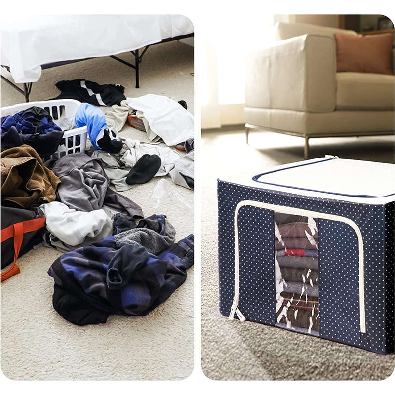 2 Pcs 66L Clothes Storage Bins Foldable with Handles for Bedroom