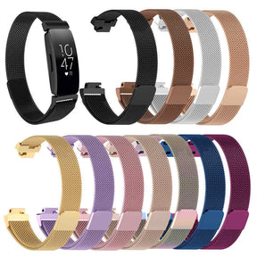 Stainless Steel Metal Replacement Strap Magnet Buckle For Fitbit Inspire HR-Black