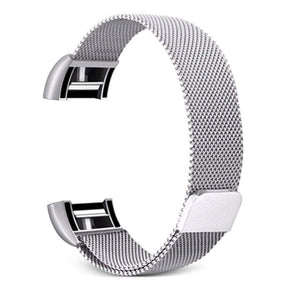 Stainless Steel Magnetic Strap For Fitbit Charge 2 Replacement Bracelets Milanese-Silver