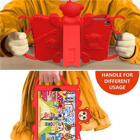 Monkey iPad Case Cartoon Kids Safe Anti-fall Protective Cover For Samsung Galaxy Tab A7 10.5inch T500/T505/T507 2020-Red