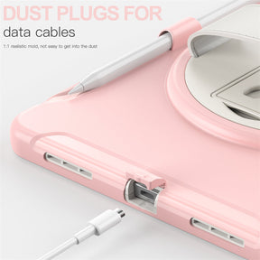 Tablet Case For iPad 10th with 360¡ã Kickstand/Hand Strap Shockproof-Pink