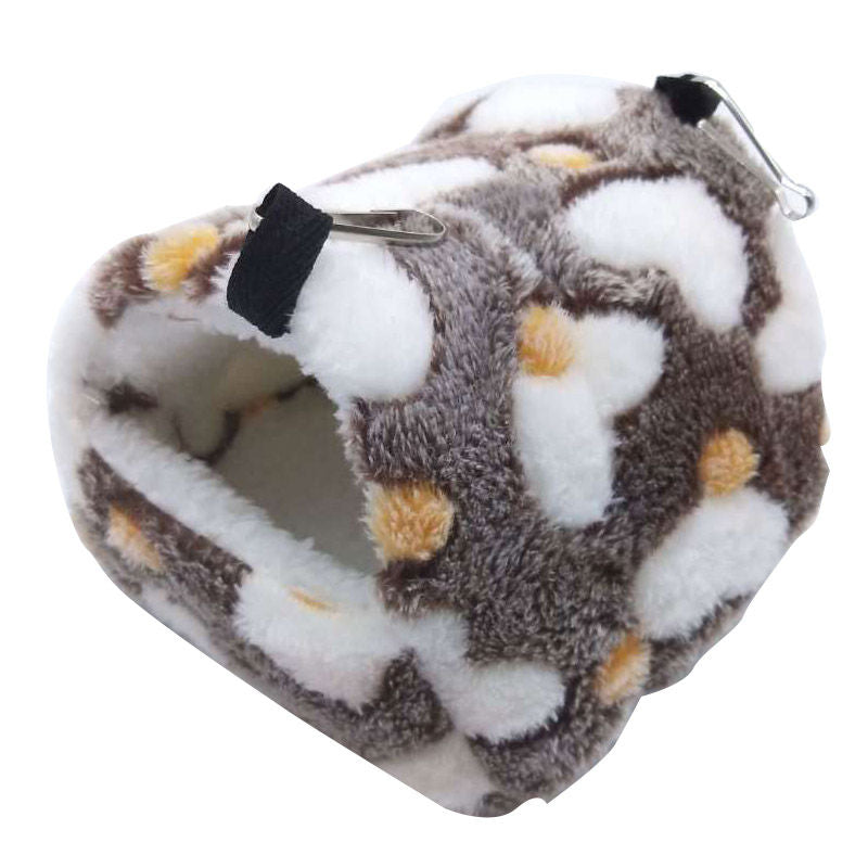 Warm Hamster Plush Bed Hanging Hammock Nest-Coffee