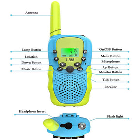 Walkie Talkies Kid Toy 3 Pack Long Range Handheld Radio Game Gifts for Boys Girls-Multicolor