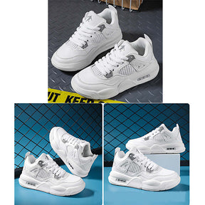 Kids Splicing Breathable Sneakers Lightweight Running Tennis Shoes-White