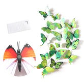 3D Vivid Butterfly Wall Stickers Fridge Magnet Decoration for Room Background-H003 Green