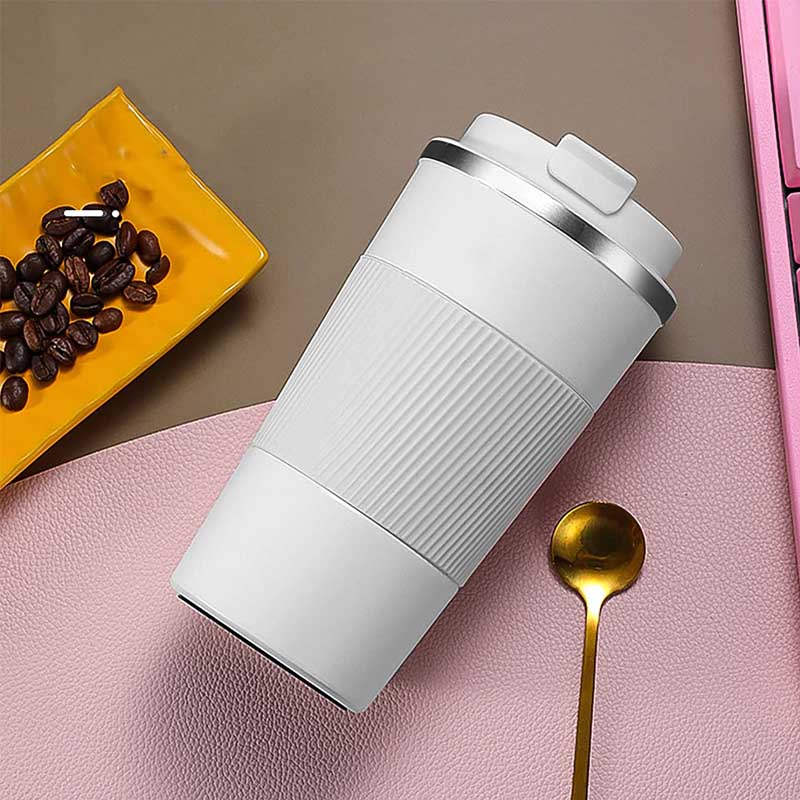 Coffee Mug Stainless Steel Vacuum Insulated Cup for Home Outdoor-White