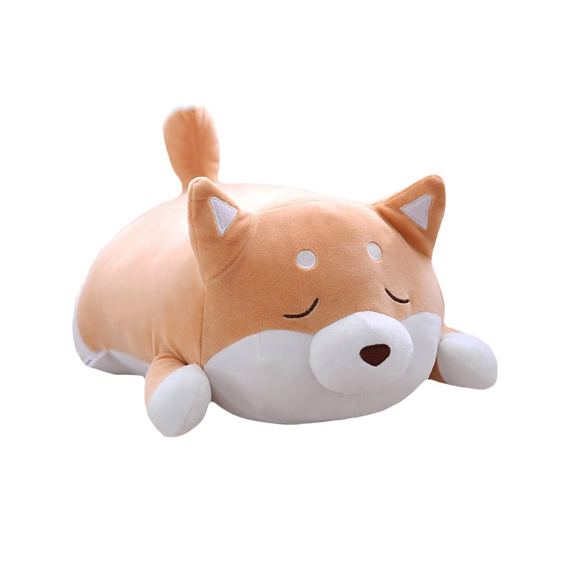 Shiba Inu Dog Plush Pillow Cute Corgi Akita Stuffed Animals Doll Toy Gifts -Brown