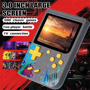 3.0inch Screen Retro Handheld Game Console 500 Classic FC Games Support to TV Output-Cyan