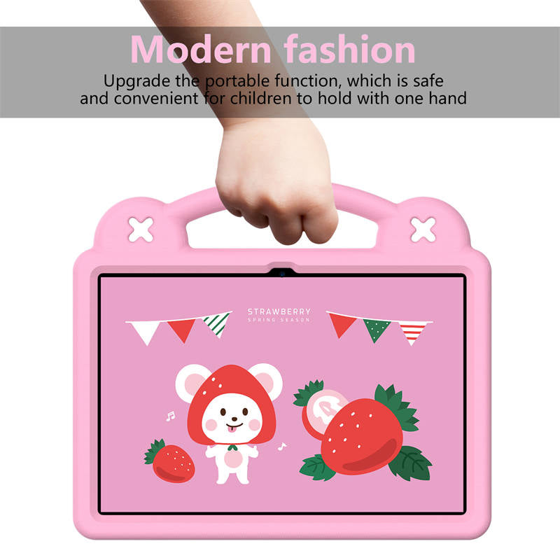 Strawberry Tablet Case With Holder Shoulder Strap for ONN 10.1 Inch 2022 Gen3-Pink