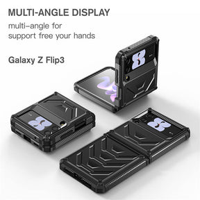 6.7inch Armored Full-Body Rugged Protection Case for Samsung Galaxy Z Flip 3-Black