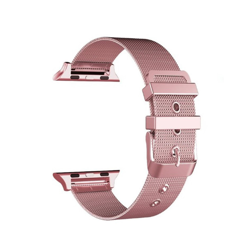 Buckle Metal Mesh Watch Watch Band For Apple Watch SE/6/5/4/3/2/1(Rose Gold)