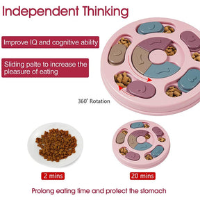 Dog Puzzle Feeder Toys for IQ Training Mental Enrichment-Pink