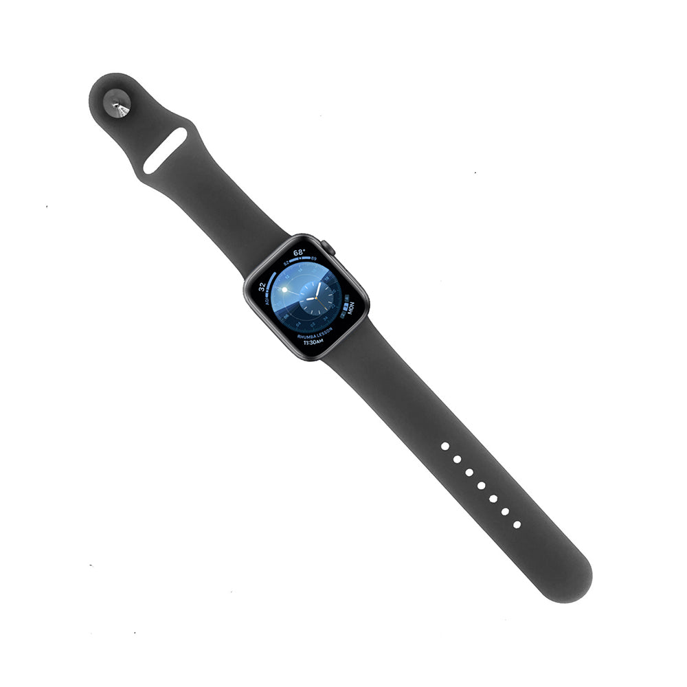 Transparent Silicone Watch Band For Apple Watch SE/6/5/4/3/2/1(Black)
