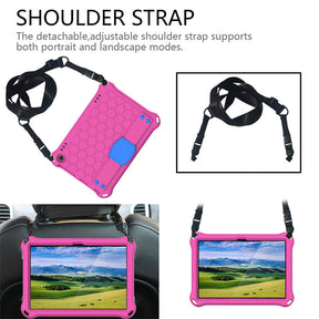 Hive Kindle Fire HD8/HD8 Plus (2020) Tablet Case Durable Stand Cover With Shoulder Strap-RoseBlue
