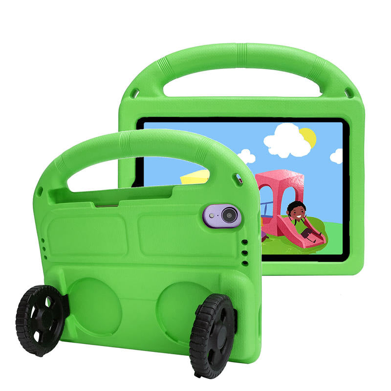 Wheel iPad Case For iPad Mini 6 Shockproof Stand Cover With Handle Stand-Green
