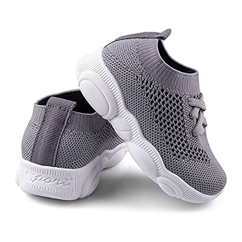 Baby First Walking Shoes Toddler Boys Girls Cotton Mesh Breathable Sneakers-Grey