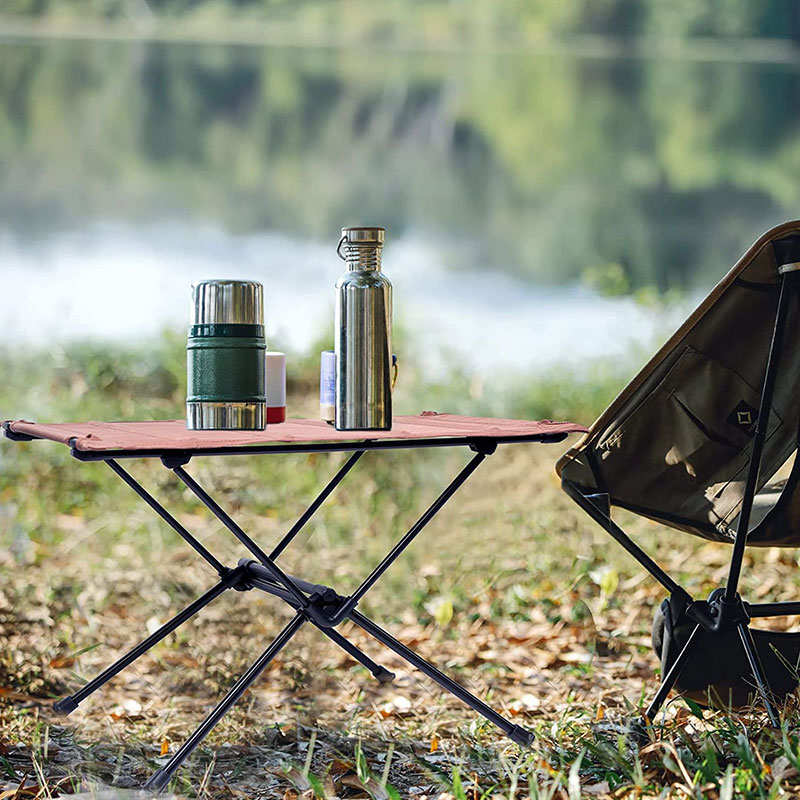 Lightweight Folding Camping Table Washable Fabric with Carry Bag-Beige