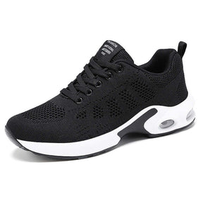 Womens Jogging Shoes Mesh Casual Lightweight Cushioned Sneakers-Black