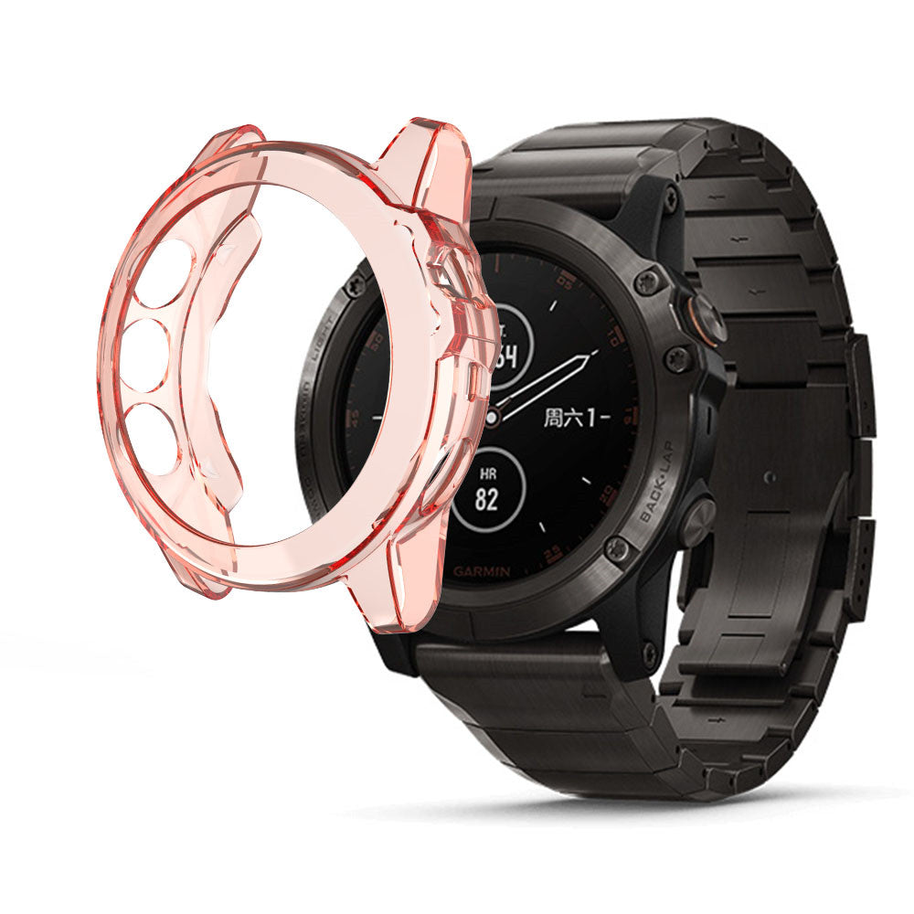 TPU Transparent Frame Case For Garmin Fenix 5X-Orange