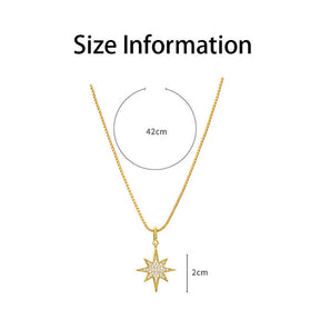 Women Dainty Star Pendant Necklace Jewelry-Gold