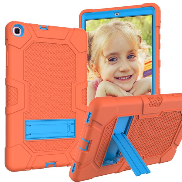 B3 Robot Tablet Case Silicone Shockproof Protective Stand Cover For Samsung Galaxy Tab A 10.1 T515/T510£¨2019)-Orange&Blue
