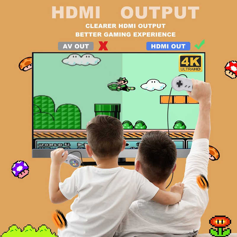 8bit Retro Handheld Game Console 821 Video Games with Dual Player Gamepads