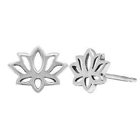 Lotus Blossom Flower Studs Earrings for Women