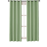 2 Panels Solid Color Blackout Curtains for Living Room-Green
