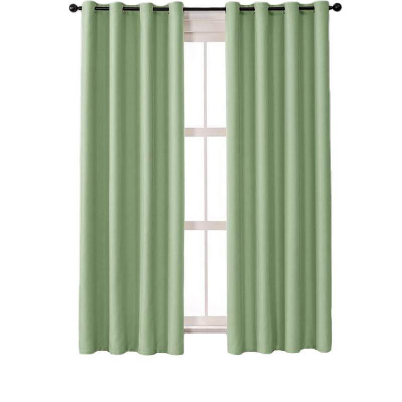 2 Panels Solid Color Blackout Curtains for Living Room-Green