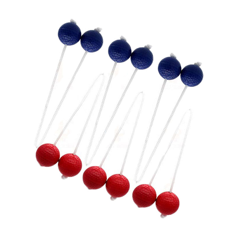 6 Pcs Ladder Toss Ball Replacement Set Kid Safe Soft Rubber Golf Balls-Red+Blue