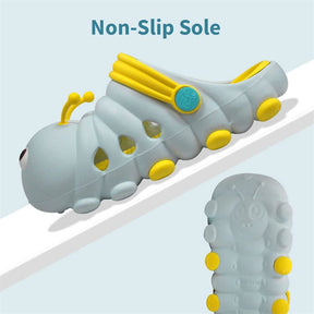Kids Cute Caterpillar Clogs Lightweight Beach Water Slippers-Light Blue