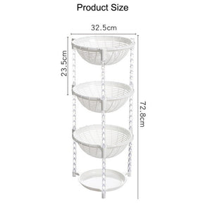 Stacking Fruit Basket Plastic for Kitchen Bathroom Organization-4 Tiers