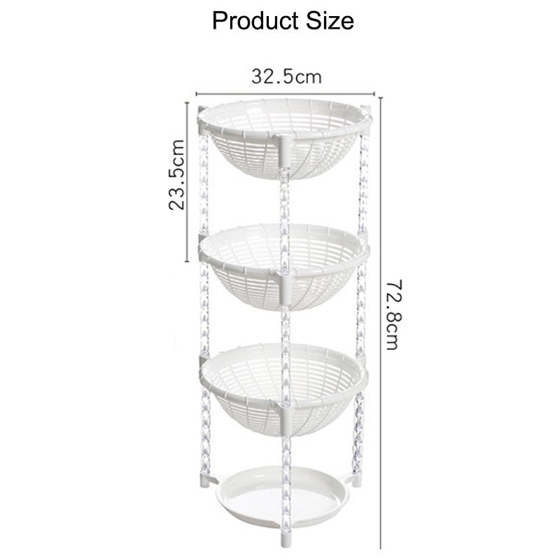 Stacking Fruit Basket Plastic for Kitchen Bathroom Organization-4 Tiers