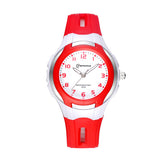 Kids Waterproof Learning Time Wrist Watch-Red