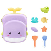 8 Pcs Kids Beach Toy Set Portable Trolley Case for Beach Park-PurpleWhale