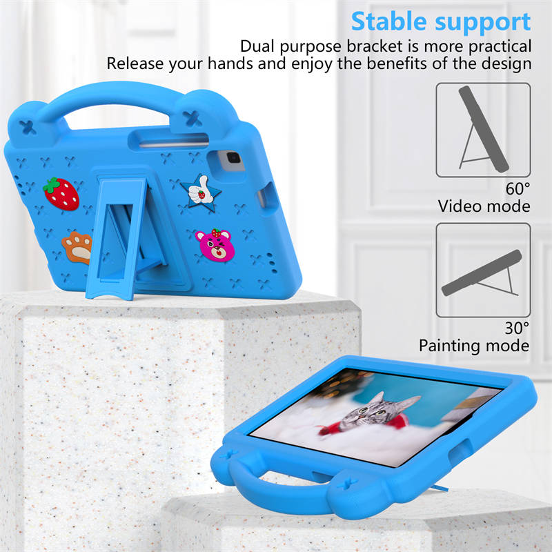 Strawberry Tablet Case with Holder for HUAWEI M3/Samsung Galaxy Tab A7 Lite(2021)/A8 (2019)-SkyBlue