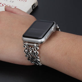 Retro Hollow Metal Watch Band For Apple Watch SE/6/5/4/3/2/1(Silver1)