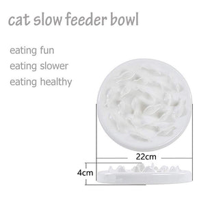 Slow Feeder Cat Bowls Goldfish Design Ceramic Healthy Eating Diet Pet Bowl