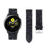 Glitter Leather Bands For Samsung S3/Galaxy Watch 46mm(Black)