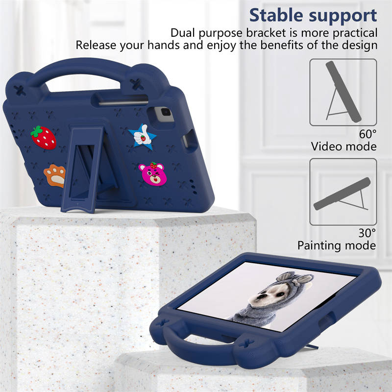 Strawberry Tablet Case with Holder for HUAWEI M3/Samsung Galaxy Tab A7 Lite (2021)/A8 (2019)-NavyBlue