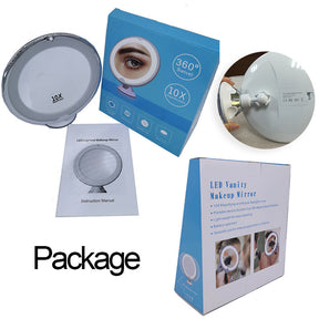 Home & LivingLED 10X Magnifying Makeup Mirror with Power Locking Suction Cup